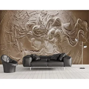 Deep Embossed Wallpaper Mural 3D Self Adhesive Wall Decorations for Home