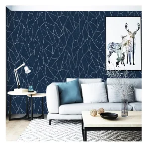 Deluxe 3D Wallpaper Roll Modern Abstract Space Geometric Pattern PVC for Home Hotel Wall Decor Wall Coating