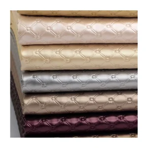 Designer 3D 0.6 mm PVC Faux Artificial Synthetic Embroidery Car Upholstery Fabric Leather for Car Headliner Wallpaper Sofa