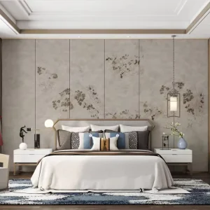 Digital Printable Flower Leaf Design Wallpaper Papiers Peints Murals