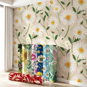Digital Printing PVC Wallpaper Bedroom Flower Peel and Stick Wall Paper Roll
