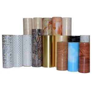 Diwo Modern Decorative Self Adhesive PET Film Marble Texture Roll Laminating Foil Furniture Films Heat Activated PUR Glue
