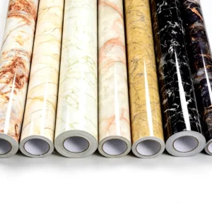 Diy Peel and Stick Pvc Vinyl Marble Textured Decorative Wallpaper Roll Self adhesive Wall Tile Sticker