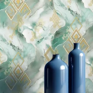 Dreame 1 and Vintage Damask Marble Geometric Watercolor Floral Brick PVC 0.53*9.5 m Wallpaper for Home Decoration