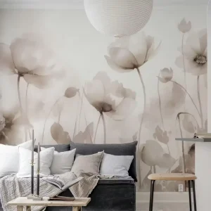 Dreamy Meadow Watercolor Striped Blue green Modern Peel and Stick Wallpaper for Living Room Sofa Bedroom Walls Wall Art Mural