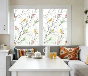 Dropshipping Flowers Bird Frosted Wall Sticker Glass Decoration Decals Decor Wallpaper Removable Home Door Window Films