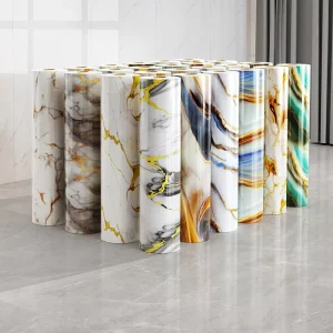 Durable Easy Peel & Stick Marble Wallpaper PET All Sticker Roll for Bathroom Kitchen Wall Panel