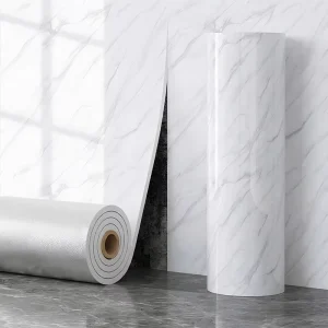 Durable Easy Peel & Stick Marble Wallpaper PET All Sticker Roll for Bathroom Kitchen Wall Panel