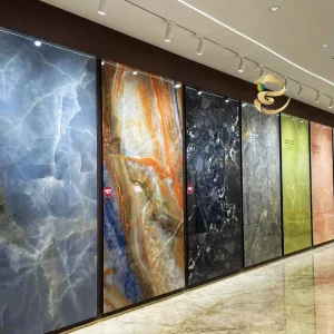 Durable PVC Marble Wall Panel UV Sheet Various Designs Traditional Style Waterproof