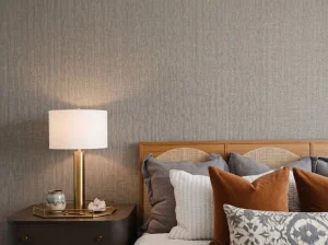 Earth Tones Geometric Mural Wallpaper Peel and Stick Reusable Fireproof PVC Water Based Ink for Commercial Hotel Bedroom Decor