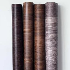 Easy DIY Wood Interior Wallpaper Pvc Material Self Adhesive Wooden Grain Thicken Sticker for Kitchen Roll Sticker