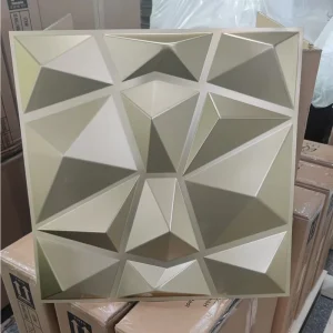 Easy Install 50*50cm Gold PVC 3D Wall Panels for Outdoor Indoor Modern Design for Gym Workshop Decking Wall