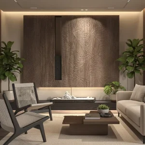 Easy Install Solid Wood Carved Polymer Wall Panel Waterproof Textured Interior Wall Sheet For Living Room Bedroom Decor