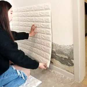 Easy Peel and Stick 27.5*27.5 Inch Square Wall Paper Durable PE Textured Decorative 3D Wallpaper for Home Ceiling Decoration