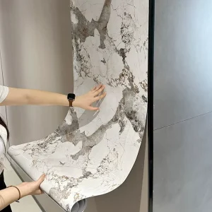 Easy to Install Self Adhesive Peel and Stick 3D PVC Vinyl Imitation Marble Textured Decorative Wallpaper Rolls Wall Sticker