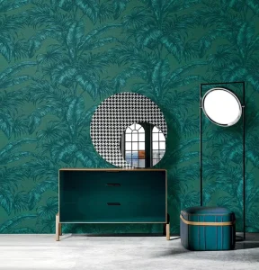 Eco Friendly Botanical Textured Wallpaper Fabric Wallpaper for Living Room