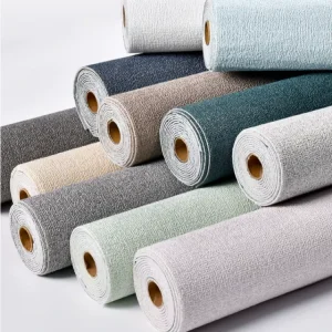 Eco-Friendly Embossed Selfadhesive Interior Bedroom PVC Fabric Decorative Film Wallpaper