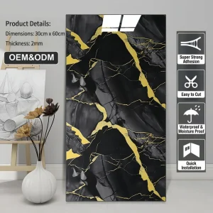 Eco-Friendly Non-Toxic PVC Modern Wall Panels 3D Marble Waterproof Self-Adhesive Villa Bedroom Hall Kitchen Living Room Hotel