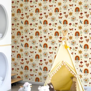 Eco Friendly PVC Modern Kids Wallpaper 0.53x10m Custom Print Children Bedroom Wall Covering Waterproof Washable Hospital Use