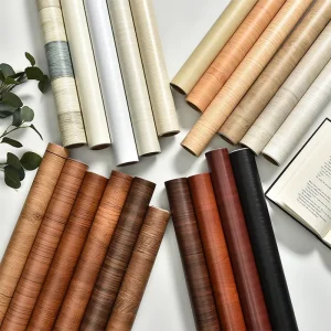 Eco Friendly Wood Grain Wallpapers Living Room Bedroom Hotel Waterproof Table Cabinets Thickened PVC Decor Films Wall Paper