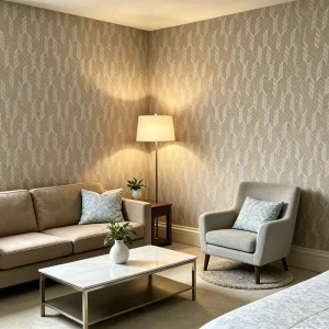 Eco friendly Natural Paper Line Herringbone Wallpaper Matte Texture Neutral Color Woven Wall Mural for Home Interior Decoration
