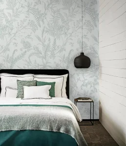 Elegant Botanical Line Art Waterproof Wallpaper Chinese Bedroom Modern Minimalist Floral Leaf Living Room Hotel Home Decor Easy