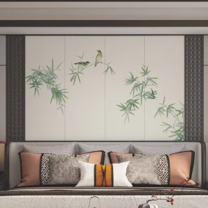 Elegant New Chinese Silk Bird Watercolor Wallpaper Mural Waterproof for Bedroom Living Room Modern Interior Wall Decoration