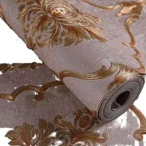 Elegant Retro Embossed Wallpaper Roll Hotel Home Decoration Luxurious Wallpaper for Interior Decoration