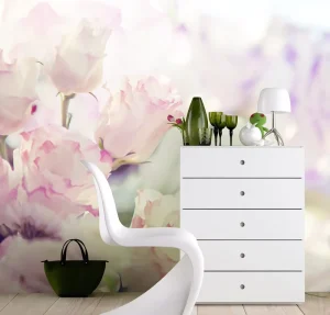 Elegant Rose Design Non-woven Wallpaper 3D Wall Mural Flowers