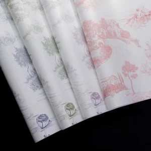 Elegant Rustic Manor Pattern Floral Wrapping Paper Waterproof Durable Special Paper For Bouquet Gift Packaging