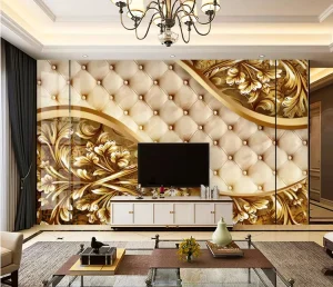 Elegant Silk Textured Floral 3D Wallpaper for Hotel Lobby Apartment Dining Bedroom Bathroom Interior Wall Paper