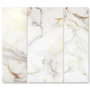 Elegant White Marble Golden Veining PVC Self-adhesive Wall Panel Effortless-install Waterproof Wallpaper Home Interior