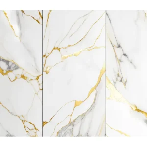 Elegant White Marble Shimmering Gold Cracks Self-Adhesive PVC Wallpaper Hassle-Free Peel-and-Stick Setup No Professional
