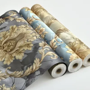 Embossed Bronzing Wall Stickers Self Adhesive PVC Waterproof Wallpaper for Apartment Hotel Wall Decor OEM Service