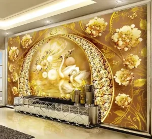 Embossed Custom Wallpaper Classical Luxury Jewelry 3D 5D 8D Mural Wallpaper