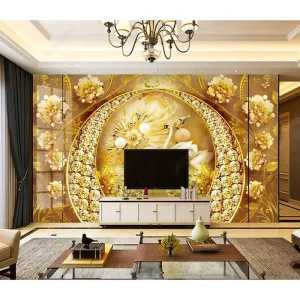 Embossed Custom Wallpaper Classical Luxury Jewelry 3D 5D 8D Mural Wallpaper