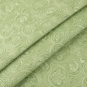 Embossed Floral Artificial Leather Flower 1.0mm PVC Synthetic Leather for Wallpaper Decorative Home Upholstery Handbag Craft