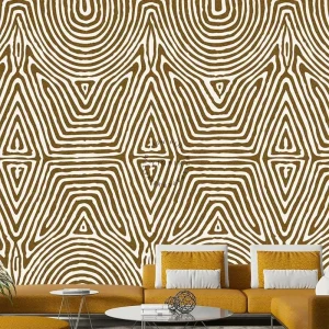 Embossed Geometric Abstract Art Stripe Pattern Wallpaper for Home Interior Decoration