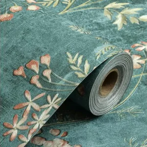 Embossed Metallic Wallpaper 3D Gold Foil Embossed Wallpaper Artistic Wall Covering Villa and Hotel Club Feature