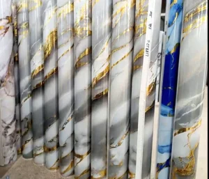 Embossed PVC Hot Stamping Foil for Marble Design Decorative Films Eco Friendly Not Self Adhesive Modern Indoor Wall Panel Film