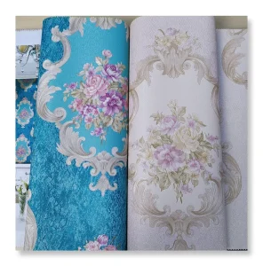Embossed Vinyl Wall Paper PVC 3D Wallpaper Floral Design Wallcovering for Interior Decor