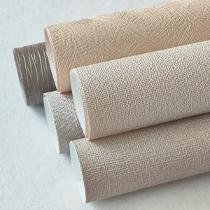 Embossed Washable Sturdy Durable Waterproof Flame Retardant Fabric Backed Vinyl Wallcovering for Hotel and Household Use