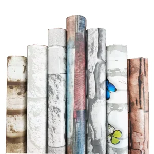 Embossed Wood Grain Mural Wallpaper Decorative Film Sticker Wall Paper