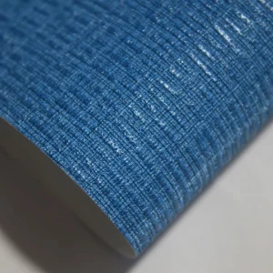 Engineering Hotel Blue Linen Texture Interior Decorative Wall Paper PVC Self Adhesive Fabric Wallpaper Rolls For Wall