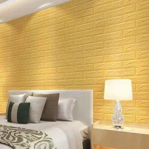 Environmental Protection 3D Foam Brick Wall Rolls Self Adhesive Waterproof Sound Absorbing Geometric Pattern Decorative