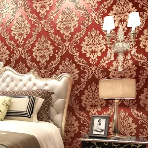 Europe Damask 3D Non Woven Wallpaper for Home Decor Living Room Bedroom Background Florals Wall Paper