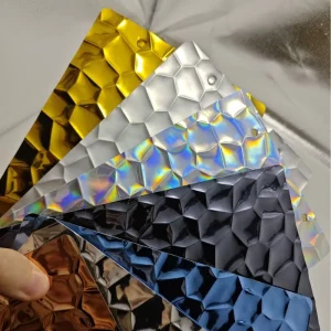 European Concave Tortoiseshell Waterproof 3D Wall Paper for Household Interior Ceiling PVC PET Countertop Panel Decoration Film