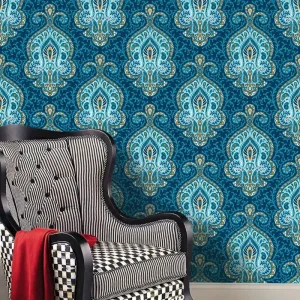 European Damask 3D Floral Self-Adhesive Wallpaper Peel and Stick Wall Sticker for Living Room Bedroom TV Background Home Decor
