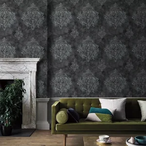 European Damask Non Woven Wallpaper Luxury Modern Wallcovering for Bedroom Living Room Dining Apartment Hotel