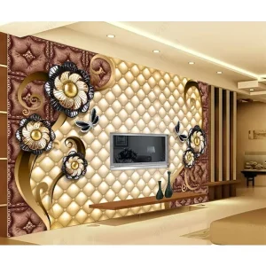European Golden Soft Bag Jewelry 3D Wallpaper Mural House Decor